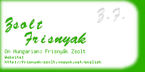zsolt frisnyak business card